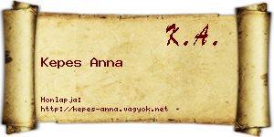 Kepes Anna névjegykártya